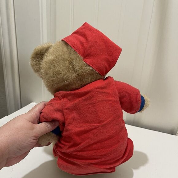 Applause Bedtime Brown Teddy Bear Plush 11" Red Gown Night Cap Stuffed Animal - Picture 6 of 12